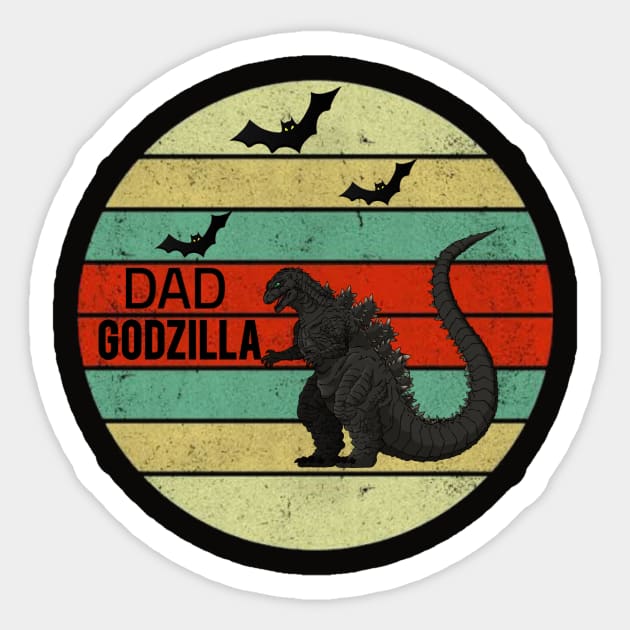 T-shirt Dad Godzilla Sticker by Younis design 